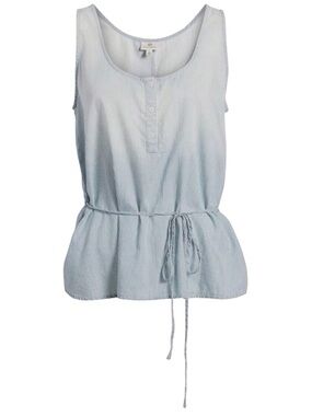 Ag Adriano Goldschmied Light Blue Striped Tie-Front Tank in Womens Size XS